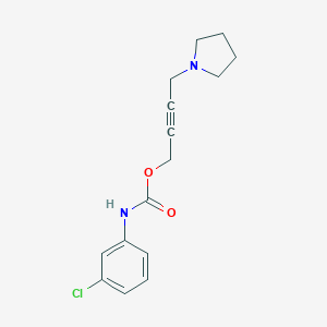 CARBANILIC ACID, m-CHLORO-, 4-(1-PYRROLIDINYL)-2-BUTYNYL ESTER