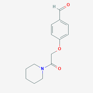 molecular formula C14H17NO3 B101404 Benzaldehyde, p-(1-piperidinyl)carbonylmethoxy- CAS No. 17172-62-2