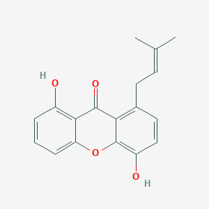 molecular formula C18H16O4 B101415 4,8-Dihydroxy-1-(3-methylbut-2-enyl)xanthen-9-one CAS No. 17623-64-2