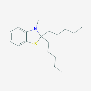 molecular formula C18H29NS B010142 3-Methyl-2,2-dipentyl-1,3-benzothiazole CAS No. 104169-13-3