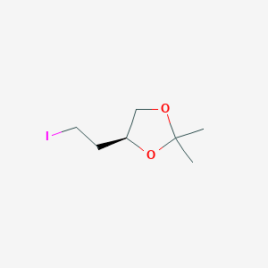 molecular formula C7H13IO2 B010146 (S)-4-(2-IODOETHYL)-2,2-DIMETHYL-[1,3]DIOXOLANE CAS No. 104596-85-2