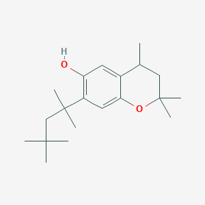 molecular formula C20H32O2 B101527 2H-1-Benzopyran-6-ol, 3,4-dihydro-2,2,4-trimethyl-7-(1,1,3,3-tetramethylbutyl)- CAS No. 18403-59-3