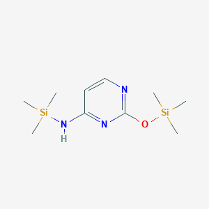 molecular formula C10H21N3OSi2 B101530 4-Pyrimidinamine, N-(trimethylsilyl)-2-[(trimethylsilyl)oxy]- CAS No. 18037-10-0