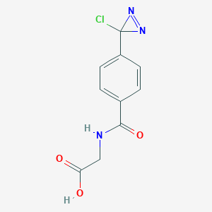 molecular formula C10H8ClN3O3 B010156 N-(4-(3-Chlorodiazirin-3-yl)benzoyl)glycine CAS No. 104745-67-7
