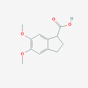 molecular formula C12H14O4 B101579 5,6-Dimethoxy-2,3-dihydro-1H-indene-1-carboxylic acid CAS No. 19156-11-7