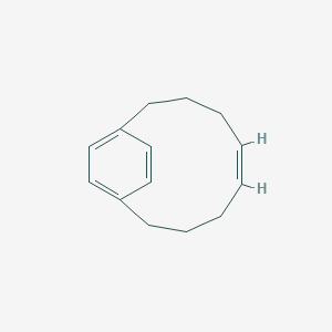 molecular formula C14H18 B101609 Bicyclo(8.2.2)tetradeca-5,10,12,13-tetraene, (Z)- CAS No. 19041-50-0