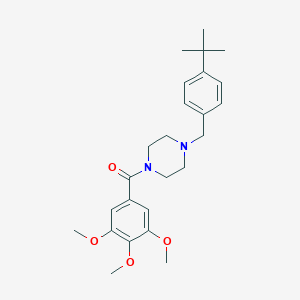 molecular formula C25H34N2O4 B101620 KETONE, 4-(p-tert-BUTYLBENZYL)PIPERAZINYL 3,4,5-TRIMETHOXYPHENYL CAS No. 17766-62-0