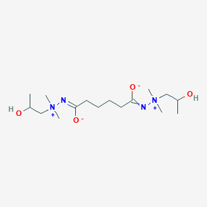 molecular formula C16H34N4O4 B101637 2,2'-Bis(1,6-dioxohexane-1,6-diyl)bis(1-(2-hydroxypropyl)-1,1-dimethylhydrazinium) dihydroxide CAS No. 18167-12-9