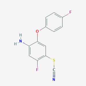 molecular formula C13H8F2N2OS B101656 [4-Amino-2-fluoro-5-(4-fluorophenoxy)phenyl] thiocyanate CAS No. 19239-05-5