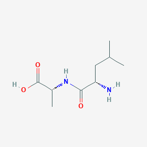 molecular formula C9H18N2O3 B101657 D-Alanine, L-leucyl- CAS No. 17664-98-1