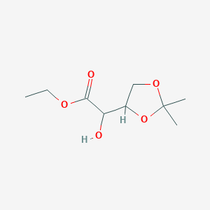 molecular formula C9H16O5 B010174 Ethyl 2-(2,2-dimethyl-1,3-dioxolan-4-yl)-2-hydroxyacetate CAS No. 103795-12-6