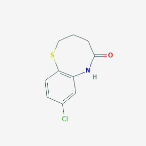 molecular formula C10H10ClNOS B101799 8-Chloro-3,4-dihydro-2H-1,6-benzothiazocin-5(6H)-one CAS No. 18850-35-6