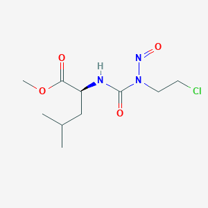 molecular formula C10H18ClN3O4 B010184 Leucine, N-((2-chloroethyl)nitrosocarbamoyl)-, methyl ester, L- CAS No. 102586-03-8