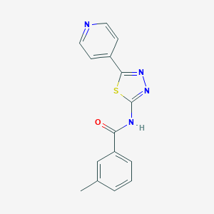 molecular formula C15H12N4OS B101880 3-methyl-N-[5-(pyridin-4-yl)-1,3,4-thiadiazol-2-yl]benzamide CAS No. 288068-45-1