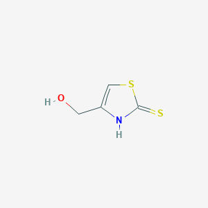molecular formula C4H5NOS2 B101909 (2-Mercaptothiazol-4-yl)methanol CAS No. 18653-47-9