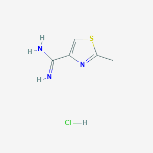 molecular formula C5H8ClN3S B101914 2-methyl-1,3-thiazole-4-carboximidamide Hydrochloride CAS No. 18876-82-9
