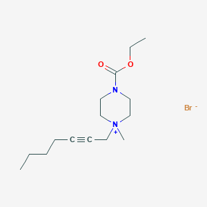 molecular formula C15H27BrN2O2 B010192 Piperazinium, 4-carboxy-1-(2-heptynyl)-1-methyl-, bromide, ethyl ester CAS No. 109699-57-2