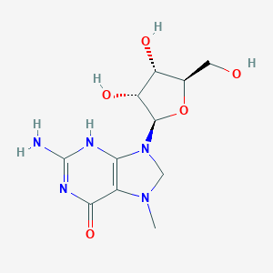 molecular formula C11H17N5O5 B101971 2-amino-9-[(2R,3R,4S,5R)-3,4-dihydroxy-5-(hydroxymethyl)oxolan-2-yl]-7-methyl-3,8-dihydropurin-6-one CAS No. 15313-37-8