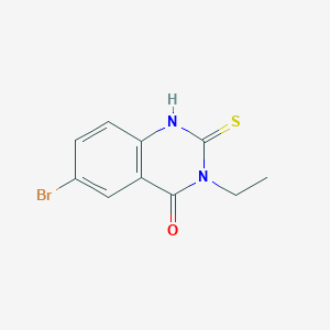 molecular formula C10H9BrN2OS B102068 6-溴-3-乙基-2-巯基喹唑啉-4(3H)-酮 CAS No. 18009-16-0