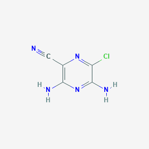 molecular formula C5H4ClN5 B102072 3,5-Diamino-6-chloropyrazine-2-carbonitrile CAS No. 17231-59-3