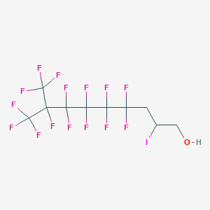 molecular formula C10H6F15IO B102082 4,4,5,5,6,6,7,7,8,9,9,9-Dodecafluoro-2-iodo-8-(trifluoromethyl)nonan-1-ol CAS No. 16083-62-8
