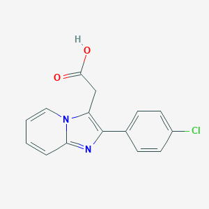 molecular formula C15H11ClN2O2 B102108 Imidazo(1,2-a)pyridine-3-acetic acid, 2-(p-chlorophenyl)- CAS No. 17745-06-1