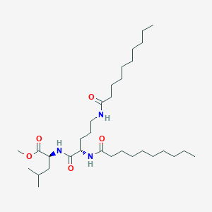 molecular formula C32H61N3O5 B102124 Methyl (2S)-2-[[(2S)-2,5-bis(decanoylamino)pentanoyl]amino]-4-methylpentanoate CAS No. 16859-09-9