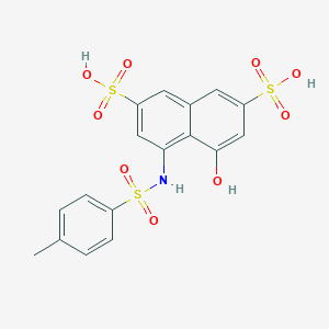 molecular formula C17H15NO9S3 B102169 2,7-Naphthalenedisulfonic acid, 4-hydroxy-5-[[(4-methylphenyl)sulfonyl]amino]- CAS No. 17618-71-2
