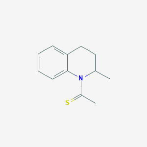 molecular formula C12H15NS B102172 1,2,3,4-Tetrahydro-1-(thioacetyl)quinaldine CAS No. 16078-43-6