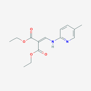 molecular formula C14H18N2O4 B102260 ((5-METHYL-2-PYRIDINYLAMINO)METHYLENE)MALONIC ACID DIETHYL ESTER CAS No. 19056-89-4