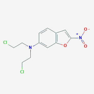 molecular formula C12H12Cl2N2O3 B010229 6-Benzofuranamine, N,N-bis(2-chloroethyl)-2-nitro- CAS No. 109143-17-1