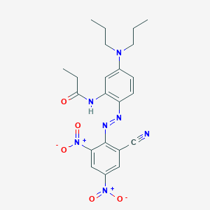 molecular formula C22H25N7O5 B010233 N-[2-[(2-cyano-4,6-dinitrophenyl)diazenyl]-5-(dipropylamino)phenyl]propanamide CAS No. 106359-94-8