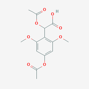 molecular formula C14H16O8 B102340 Mandelic acid, 4-hydroxy-2,6-dimethoxy-, diacetate CAS No. 18127-93-0