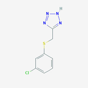 molecular formula C8H7ClN4S B102342 1H-Tetrazole, 5-(((m-chlorophenyl)thio)methyl)- CAS No. 18527-35-0