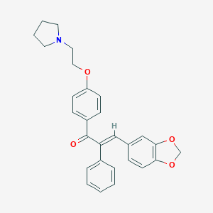 3-(3,4-Methylenedioxyphenyl)-2-phenyl-4'-beta-pyrrolidinoethoxyacrylophenone