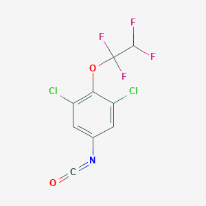 molecular formula C9H3Cl2F4NO2 B010239 1,3-Dichloro-5-isocyanato-2-(1,1,2,2-tetrafluoroethoxy)benzene CAS No. 104147-33-3