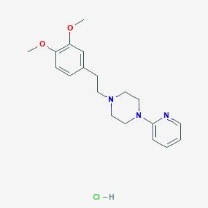 molecular formula C19H26ClN3O2 B010241 Piperazine, 1-(3,4-dimethoxyphenethyl)-4-(2-pyridyl)-, hydrochloride CAS No. 102233-07-8