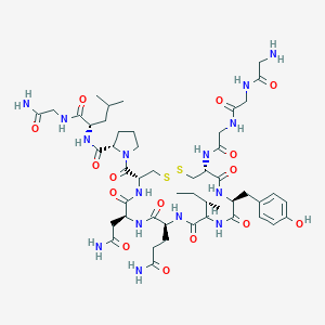 molecular formula C49H75N15O15S2 B102420 Oxytocin, tri-gly- CAS No. 16639-11-5