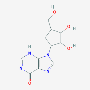 molecular formula C11H14N4O4 B102426 9-[2,3-dihydroxy-4-(hydroxymethyl)cyclopentyl]-3H-purin-6-one CAS No. 16975-94-3