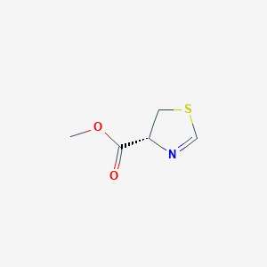 molecular formula C5H7NO2S B010244 Methyl (4R)-4,5-dihydro-1,3-thiazole-4-carboxylate CAS No. 105118-41-0