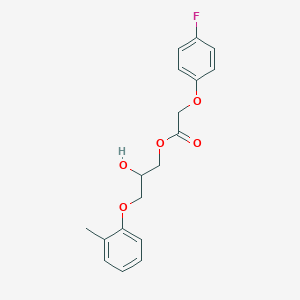 molecular formula C18H19FO5 B102444 (p-Fluorophenoxy)acetic acid 2-hydroxy-3-(o-tolyloxy)propyl ester CAS No. 17753-07-0