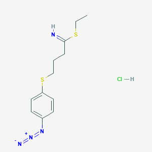 molecular formula C12H17ClN4S2 B010247 Ethyl 4-azidophenyl-1,4-dithiobutyrimidate CAS No. 102568-44-5