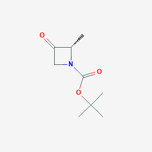 molecular formula C9H15NO3 B010248 tert-butyl (2S)-2-methyl-3-oxoazetidine-1-carboxylate CAS No. 171919-76-9