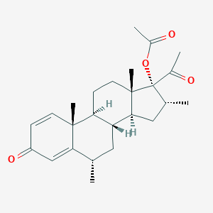 molecular formula C25H34O4 B102511 [(6S,8R,9S,10R,13S,14S,16R,17R)-17-Acetyl-6,10,13,16-tetramethyl-3-oxo-7,8,9,11,12,14,15,16-octahydro-6H-cyclopenta[a]phenanthren-17-yl] acetate CAS No. 18669-88-0
