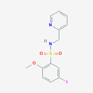molecular formula C13H13IN2O3S B102512 5-iodo-2-methoxy-N-(pyridin-2-ylmethyl)benzenesulfonamide CAS No. 6403-40-3