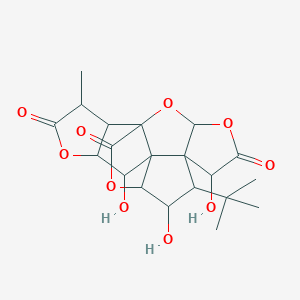 molecular formula C20H24O10 B102547 8-Tert-butyl-6,9,12-trihydroxy-16-methyl-2,4,14,19-tetraoxahexacyclo[8.7.2.01,11.03,7.07,11.013,17]nonadecane-5,15,18-trione CAS No. 15291-78-8