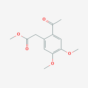 molecular formula C13H16O5 B102563 Methyl 2-(2-acetyl-4,5-dimethoxyphenyl)acetate CAS No. 17173-27-2
