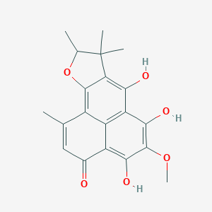 molecular formula C20H20O6 B102594 4,6,7-Trihydroxy-5-methoxy-1,8,8,9-tetramethyl-8,9-dihydro-3H-phenaleno[1,2-b]furan-3-one CAS No. 17298-90-7