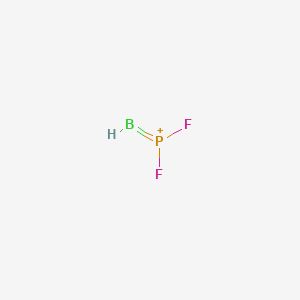 molecular formula BF2HP+ B102621 Boranylidene(difluoro)phosphanium CAS No. 16089-15-9