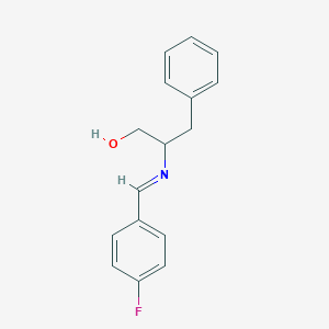 molecular formula C16H16FNO B102627 2-((p-Fluorobenzylidene)amino)-3-phenyl-1-propanol CAS No. 19064-57-4